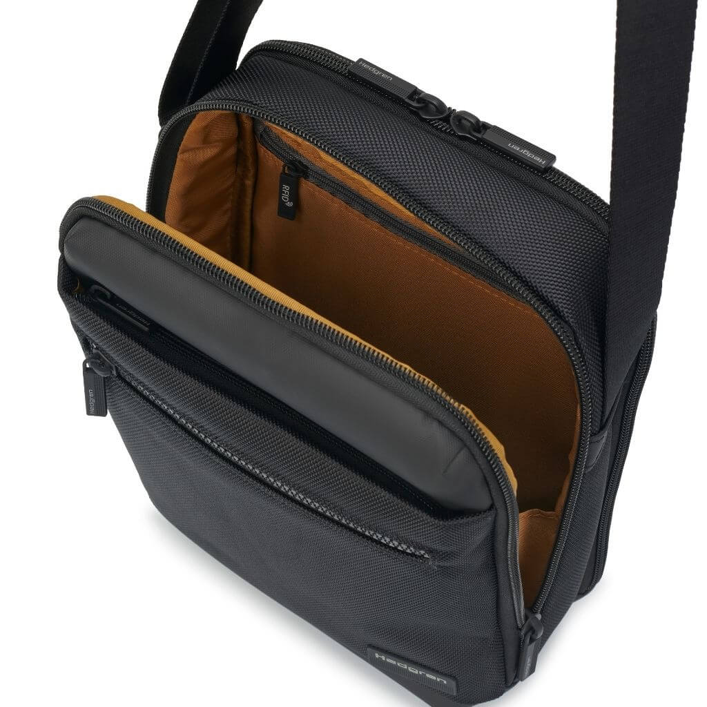 Hedgren Inc Crossbody Vertical 10" Pouch / Bag RFID Black - Image 7